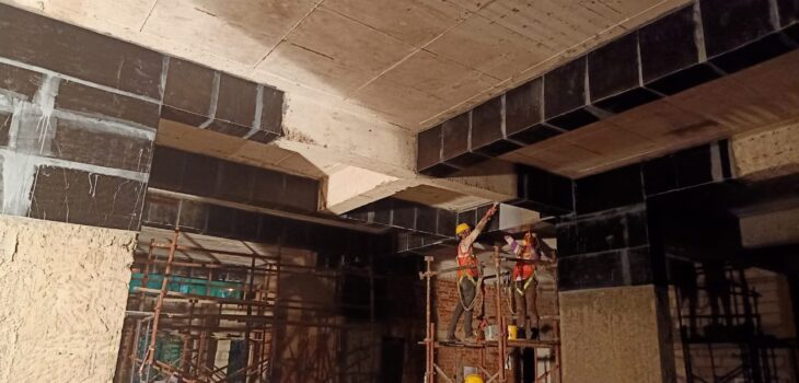 carbon wrapping for beam strengthening