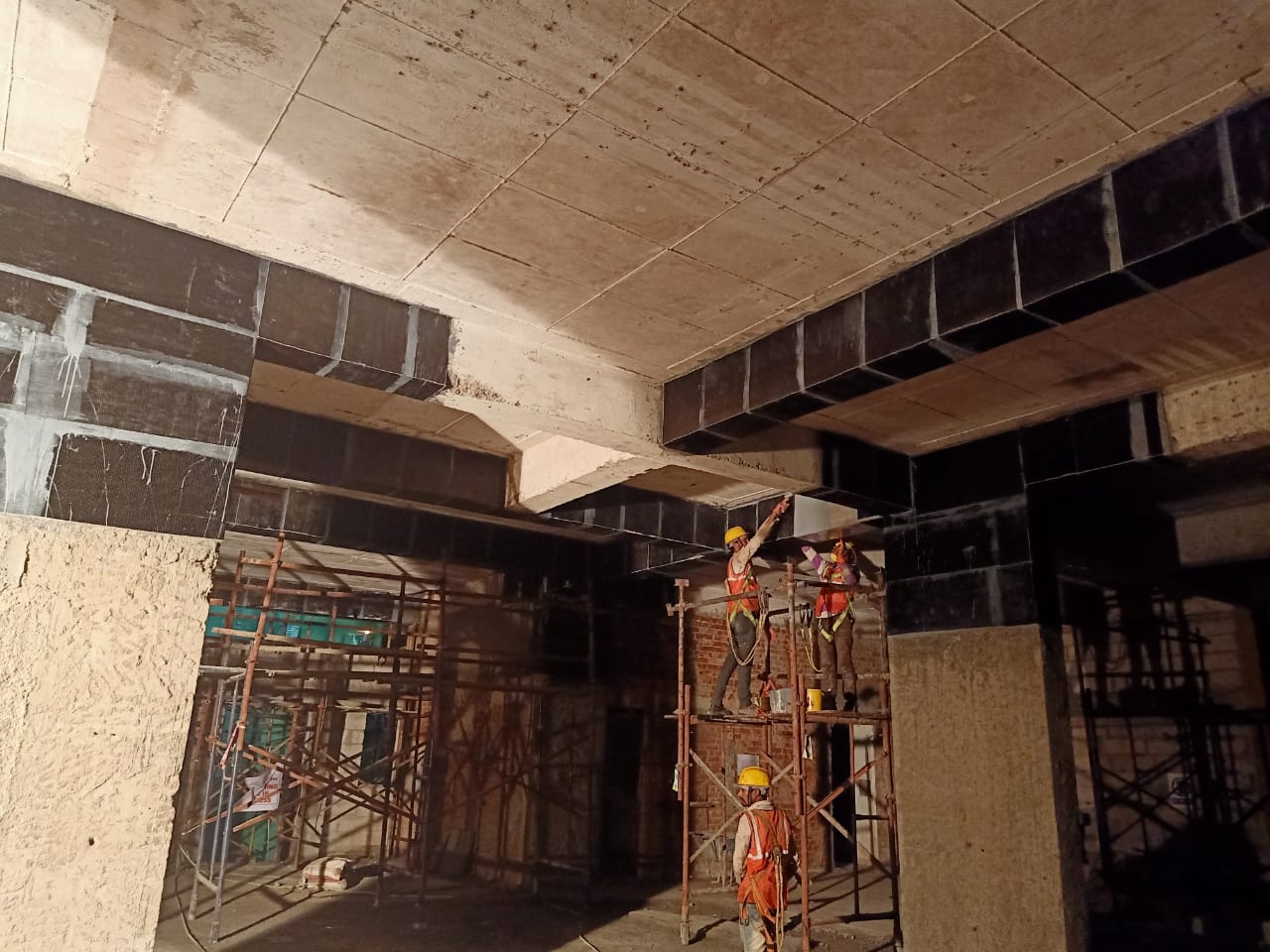 carbon wrapping for beam strengthening