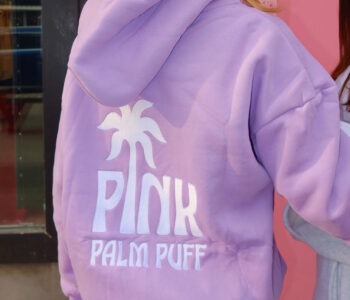 Pink Palm Puff Hoodie