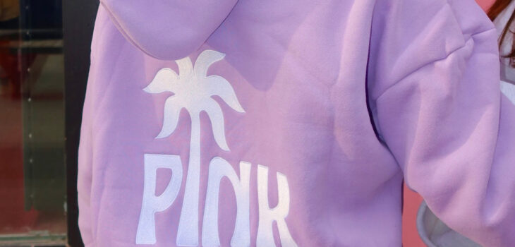 Pink Palm Puff Hoodie